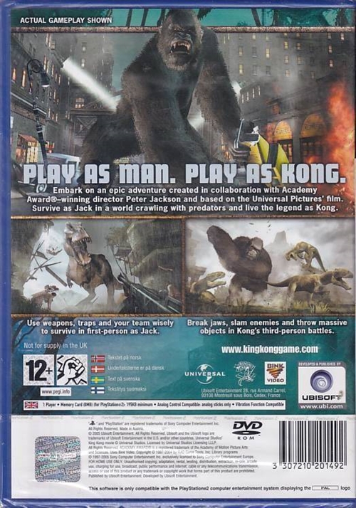 Peter Jacksons King Kong The Official Game of the Movie - i Folie - PS2 (AA Grade) (Genbrug)